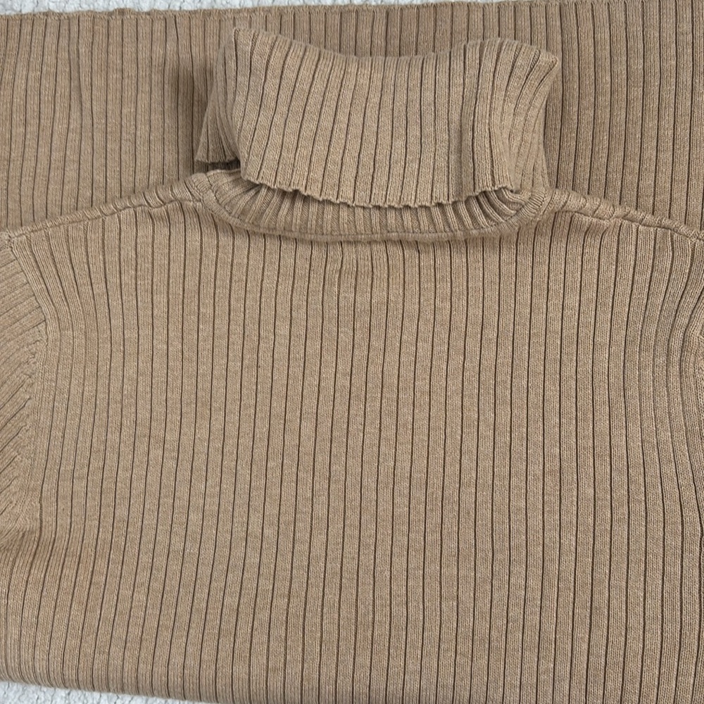 The Limited Ribbed Tan Turtleneck Sweater- NWOT- 100% Cotton - Picture 10 of 13